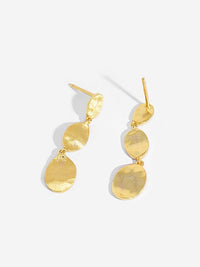 Gold Plated Vintage Brushed Finish Dangle Earrings