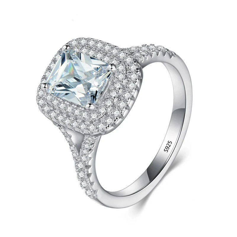 Sterling Silver Cubic Zirconia Engagement Ring