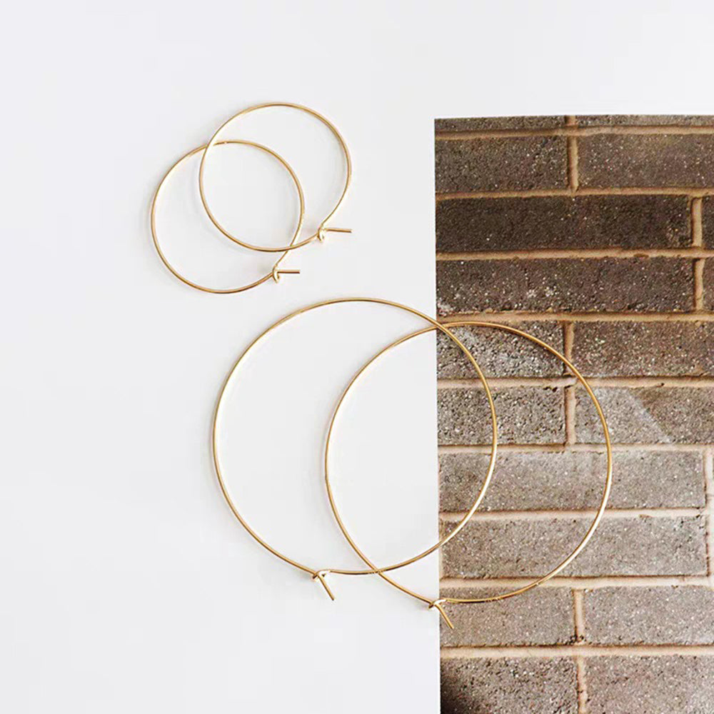 Gold Plated Sterling Silver Thin Hoop Earrings