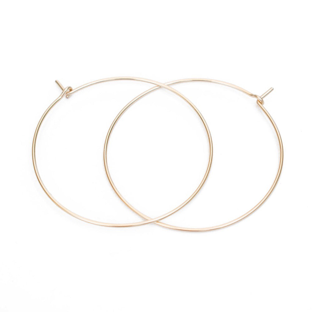 Gold Plated Sterling Silver Thin Hoop Earrings
