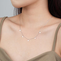 Sterling Silver Disc Charm Dangle Necklace