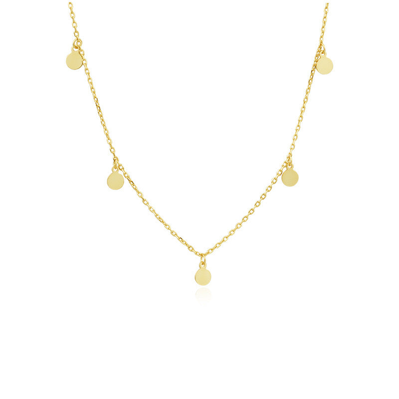 Sterling Silver Disc Charm Dangle Necklace