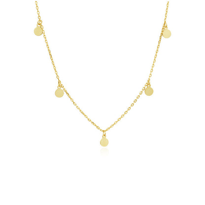 Sterling Silver Disc Charm Dangle Necklace