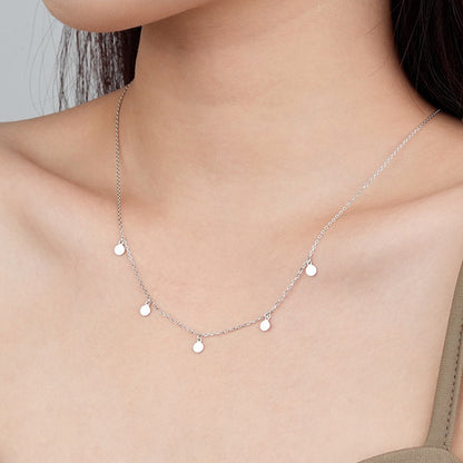 Sterling Silver Disc Charm Dangle Necklace