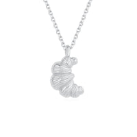 Gold Plated Sterling Silver Croissant Pendant Necklace