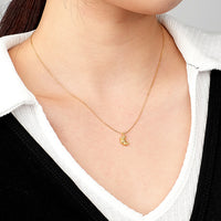 Gold Plated Sterling Silver Croissant Pendant Necklace