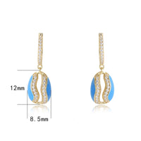 Gold Plated Sterling Silver Blue Enamel Sea Snail Earrings