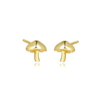 Gold Plated Mushroom Stud Earrings