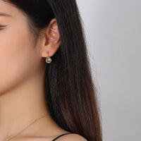 Gold Plated Natural Moon Stone Drop Earrings