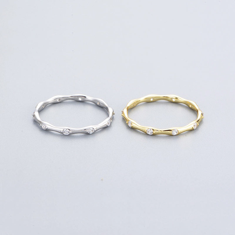 Sterling Silver Eternity Novelty Bone Band Ring