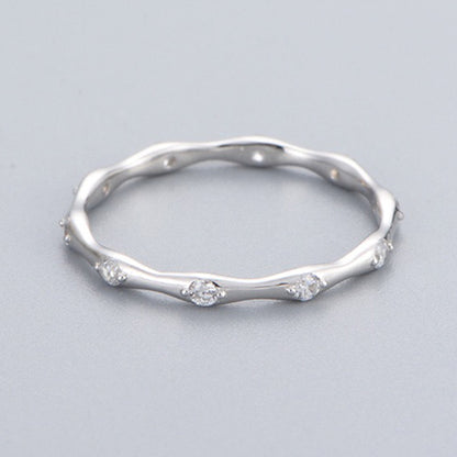 Sterling Silver Eternity Novelty Bone Band Ring