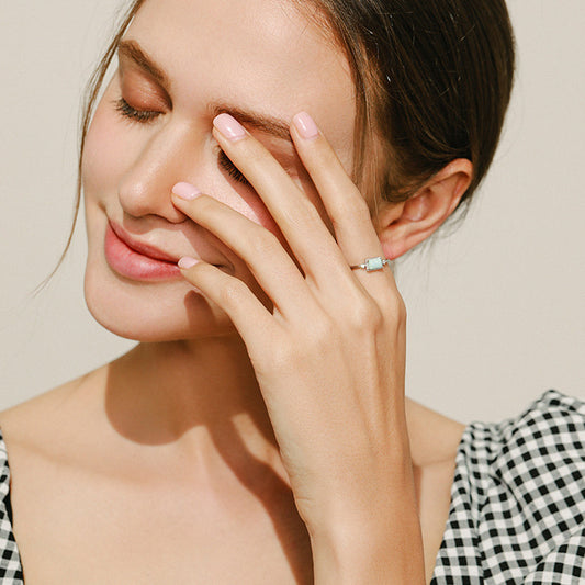 Sterling Silver Lab Created Opal Ring for Women