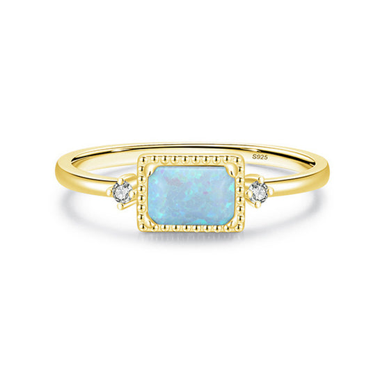 Sterling Silver Lab Created Opal Ring for Women