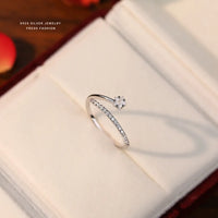 Sterling Silver Cubic Zirconia Star Open Ring