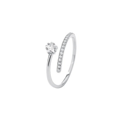 Sterling Silver Cubic Zirconia Star Open Ring