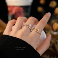 Sterling Silver Cubic Zirconia Star Open Ring