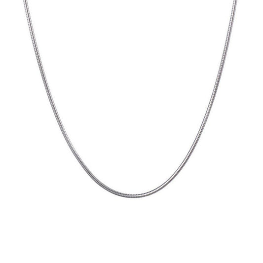 1mm Round Snake Chain Necklace in 925 Sterling Silver