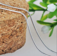 1mm Round Snake Chain Necklace in 925 Sterling Silver