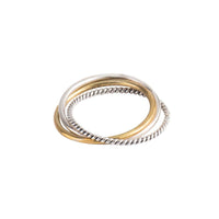 Vintage Three Circles Cross Sterling Silver Adjustable Ring