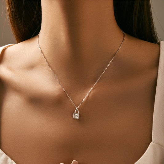 Moissanite D Color Lock Necklace