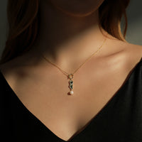 Gold Plated Sterling Silver Shell Pearl Necklace