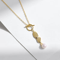 Gold Plated Sterling Silver Shell Pearl Necklace