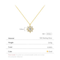 Sterling Silver Moissanite Snowflake Necklace