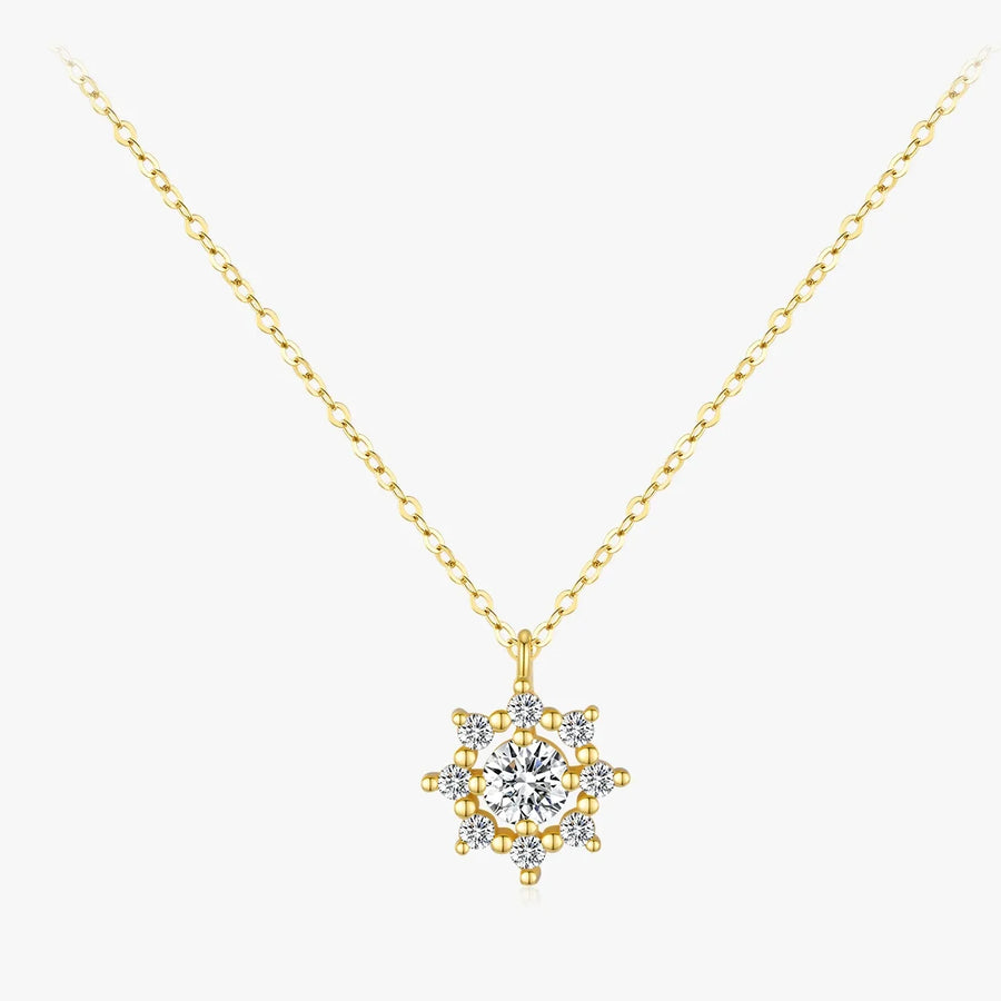 Sterling Silver Moissanite Snowflake Necklace