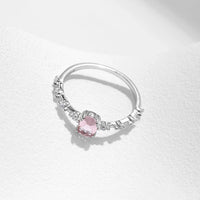 Sterling Silver Created Oval Rose Quartz Ring