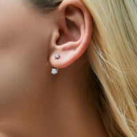 Sterling Silver Cubic Zirconia Front Back Earrings