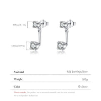 Sterling Silver Cubic Zirconia Front Back Earrings