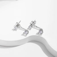 Sterling Silver Cubic Zirconia Front Back Earrings