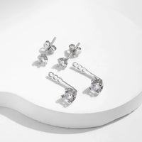 Sterling Silver Cubic Zirconia Front Back Earrings