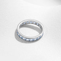 Sterling Silver Blue Princess Eternity Ring