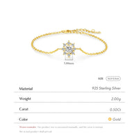 Gold Plated Snowflake Moissanite Bracelet