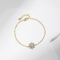 Gold Plated Snowflake Moissanite Bracelet