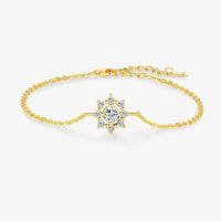 Gold Plated Snowflake Moissanite Bracelet