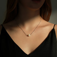 Sterling Silver Shell Pearl Necklace