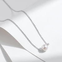 Sterling Silver Shell Pearl Necklace