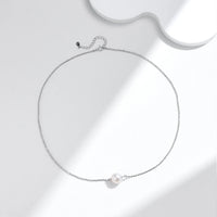 Sterling Silver Shell Pearl Necklace