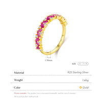 Gold Plated Sterling Silver Marquise Created Ruby Ring