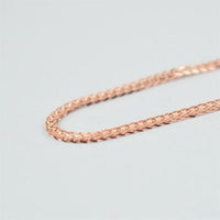 Rose Gold Spiga Chain Necklace, 925 Sterling Silver