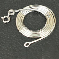 Classic 8-Sided Snake Chain Necklace, 925 Sterling Silver