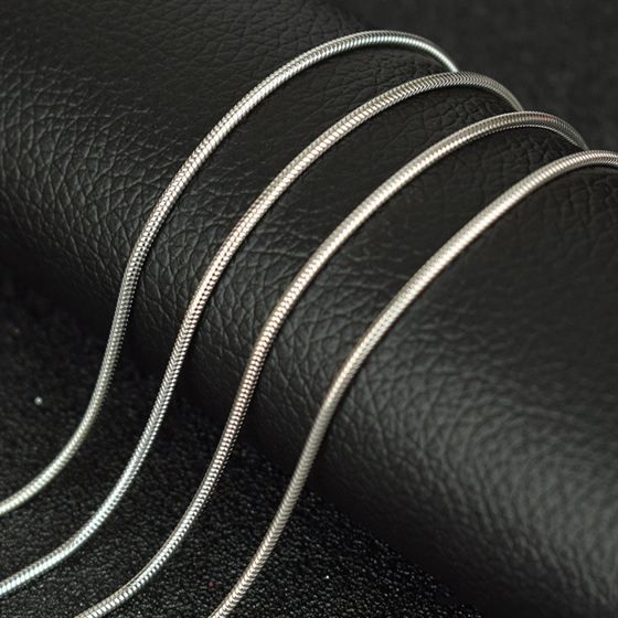 925 Sterling Silver Round Omega Snake Chain Necklace