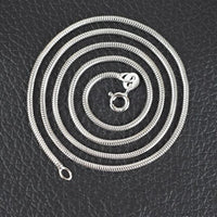 925 Sterling Silver Round Omega Snake Chain Necklace