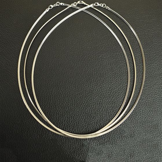 Snake Chain 925 Sterling Silver Collar Necklace
