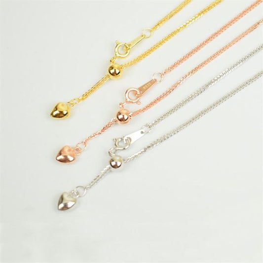Adjustable Rombo Chain Necklace in 925 Sterling Silver