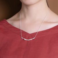 Natural Nephrite Bamboo Slub Necklace