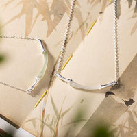 Natural Nephrite Bamboo Slub Necklace