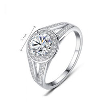 Crystal Round Disc 925 Silver Ring